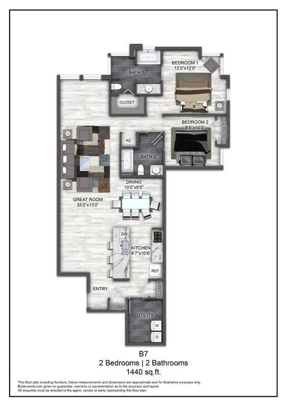 Floor plan layout diagram for B7